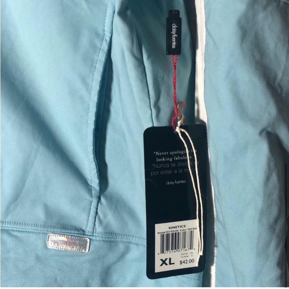 Daisy Fuentes Kinetics Full Zip Hooded Jacket Blue White Size XL NWT - Picture 4 of 8